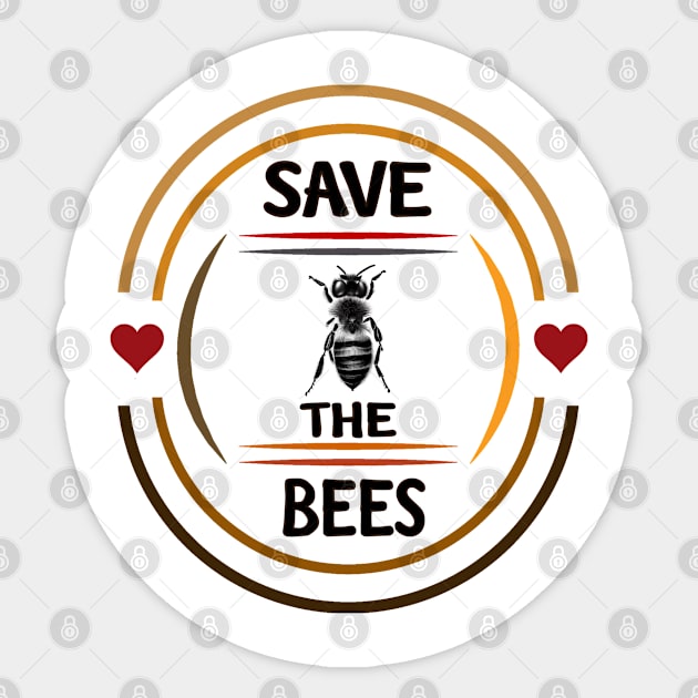 Save the Bees with Hearts, Love, Honeybees Sticker by 1FunLife